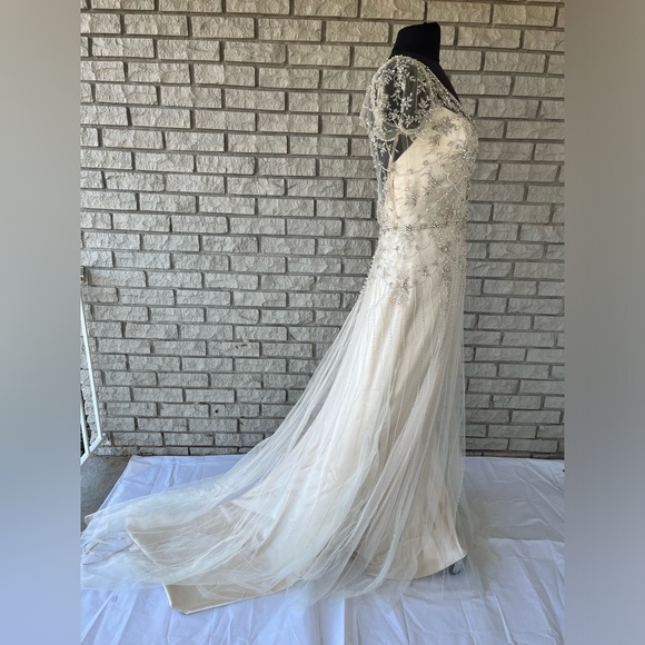 Maggie Sottero Haute Couture Tulle Beaded Jeweled Scallop Roaring 20’s Gown 12 - Picture 11 of 14